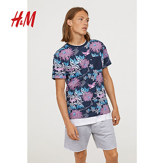 H＆M HM0671777 男士印花口袋T恤