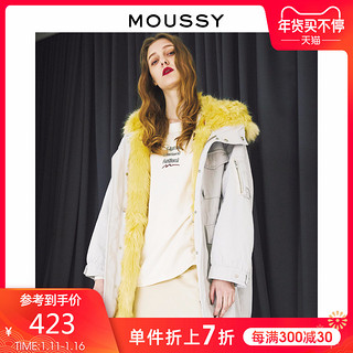 MOUSSY 028BAE30-5300 女款大毛领棉服