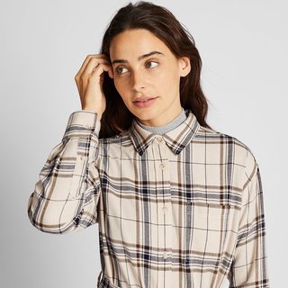 UNIQLO 优衣库 421794  女装法兰绒衬衫式连衣裙