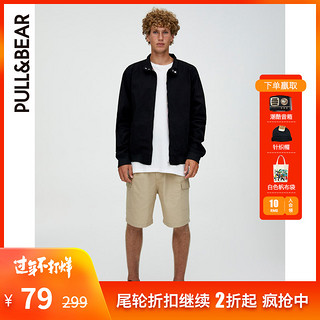 PULL&BEAR 09714523 男士格纹内衬立领外套