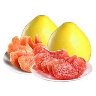 京觅 平和精品琯溪蜜柚 红黄柚子2粒 1红1黄 1.8-2.5kg 新鲜水果