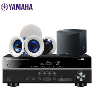 雅马哈（Yamaha）RX-V379+NS-IC600+SW050 音响 音箱 吸顶式音响 背景音乐蓝牙音响（6件套）黑色功放