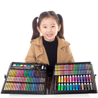 儿童画笔 黑色228件套 画画套装蜡笔水彩笔绘画文具工具盒美术学生礼物学习用品绘画笔礼盒装彩色笔
