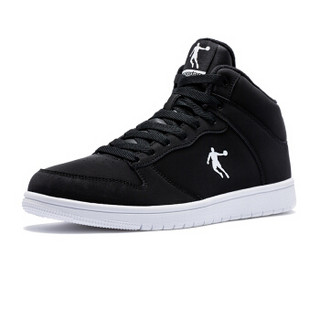 乔丹 男鞋加绒高帮板鞋潮流经典运动鞋 XM3580338W 黑色/白色 40