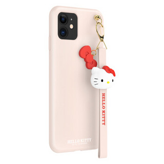 Hello Kitty 苹果11手机壳iphone11液态硅胶软壳 全包防摔个性创意卡通带挂绳保护套 仲夏粉