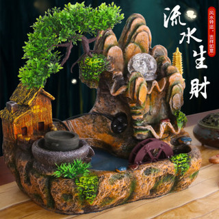 拜杰（Baijie）家居装饰假山流水摆件 创意工艺品 办公室桌面鱼缸风水轮装饰品 JX-12