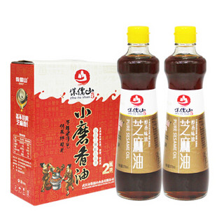 侏儒山 芝麻香油 小磨香油 调味凉拌 370ml*2瓶 礼盒装