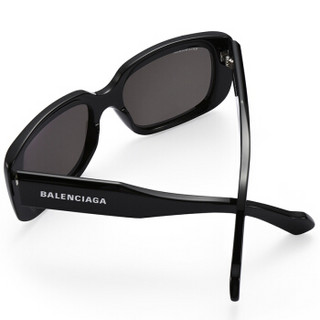 巴黎世家(BALENCIAGA)太阳镜女 墨镜 灰色镜片黑色镜框BB0072S 001 56mm