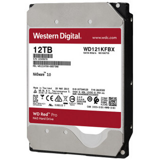 Western Digital 西部数据 红盘Pro系列 3.5英寸企业级硬盘 12TB 256MB(7200rpm、PMR)WD121KFBX