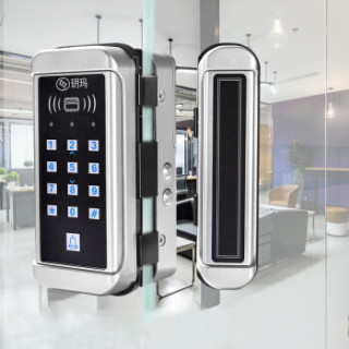玥玛玻璃门密码锁办公室门禁锁双开门遥控电子锁740-znbl-9003-swk-y