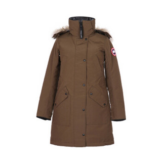 CANADA GOOSE 加拿大鹅 女士橄榄色混纺中长款连帽羽绒服 6555L 49 XS码/36