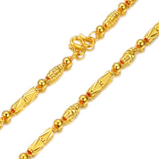 CUIHUA ZHUBAO 萃华 黄金项链男款显粗足金橄榄珠转运珠链子 约19.23-19.3克