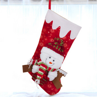 晟旎尚品 50CM特大号圣诞袜圣诞节装饰品道具挂件配件圣诞树套餐圣诞帽圣诞节挂件 雪人与麋鹿