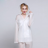 FEINUO 菲诺 透明EVA旅游雨衣 分体式 白色 M码