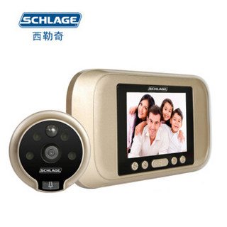 西勒奇（SCHLAGE）智能电子猫眼监控摄像头可视门铃防盗家用门镜 金色