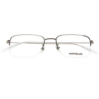 MontBlanc 万宝龙 男女款银色镜框银色镜腿光学眼镜架眼镜框 MB 0084OK 003 53MM