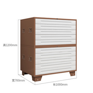 金经金属底图柜有轮子抽屉柜钢制移动工程图纸柜多抽资料柜1号五抽咖啡白色一字长拉手双节