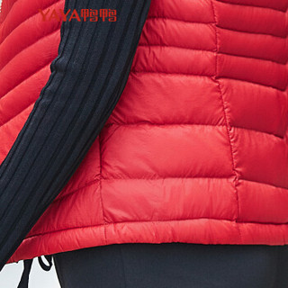 鸭鸭（YAYA）冬款女装时尚轻薄背心羽绒服女无袖薄款保暖 D-57026 大红 170