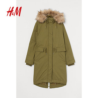 H&M 0787172 派克大衣夹棉外套棉衣棉服