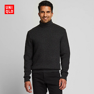 UNIQLO 优衣库 421948 男子羊毛混纺高领针织衫