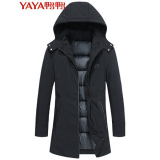 鸭鸭（YAYA）棉服男2019冬季新款时尚休闲温暖长款保暖加厚上衣外套GSMF2715 黑色 3XL