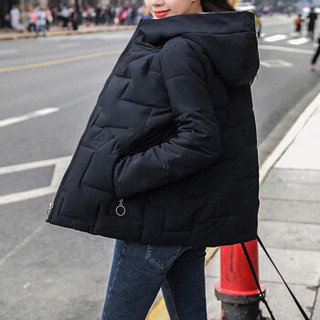 米兰茵（MILANYIN）女装2019冬季棉衣网红学生短款chic女学院风加厚宽松棉服 NYml382 黑色 XL