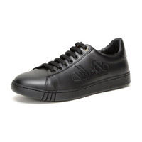 BALLY 巴利 男士黑色LOGO刺绣皮质系带低帮运动鞋 WINSTON R 10 6226114 8.5/42.5码