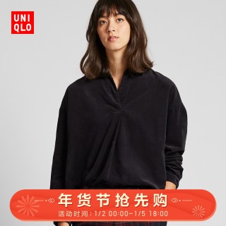 UNIQLO 优衣库 420563 女款灯芯绒半开领上衣