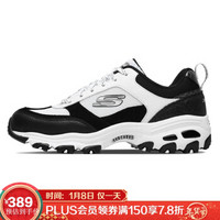 斯凯奇（Skechers）女款老爹厚底时尚熊猫休闲鞋13140 黑色/白色 35