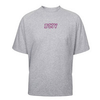 GCDS  男士灰色混纺紫色刺绣图案T恤 SS19M020045 10 M