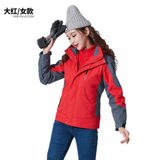 Markentsee 2019冬季新品女装冲锋衣短外套定制logo外套情侣工装防寒登山服 CCHRX352-19588 女款玫红 6XL