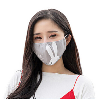 MAXVIVI 口罩女 2018新款头戴式棉布女士过滤片防尘口罩 女装饰口罩WKZ833249 灰色