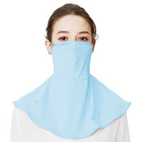 韩国VVC CM99108 防晒口罩女夏季薄款防紫外线透气防尘遮阳面罩户外护颈全脸 蓝色