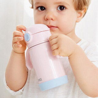 Face儿童保温杯子带吸管两用316不锈钢宝宝小学生幼儿园便携水壶 FC-028浅粉色