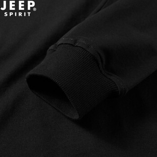 吉普 JEEP 长袖T恤男秋季薄款棉休闲运动圆领套头卫衣 SS6524 灰色 XL