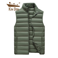 金盾 KIN DON 马甲男士 2019秋冬新款男士立领纯色轻薄羽绒服马夹背心外套上衣 JS-19QJ006 军绿 M