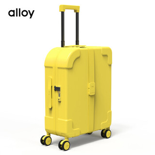 alloy  拉杆箱24英寸柠黄竖版拉链时尚潮流学生糖果色密码旅行箱静音万向轮行李箱ST