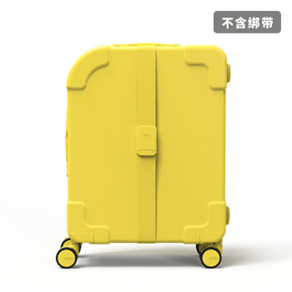 alloy  拉杆箱24英寸柠黄竖版拉链时尚潮流学生糖果色密码旅行箱静音万向轮行李箱ST