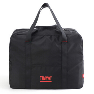 天逸 TINYAT防水可折叠旅行包男士手提包大容量行李袋情侣健身包T311黑色中号