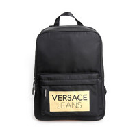 VERSACE JEANS 范思哲   男士黑色聚酯纤维字母LOGO双肩包E1YTBB4171119 M27 黑色 均码