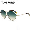 TOM FORD 汤姆福特 男女款 圆框金色镜框青色镜片 眼镜太阳镜 TF564-28P 64MM