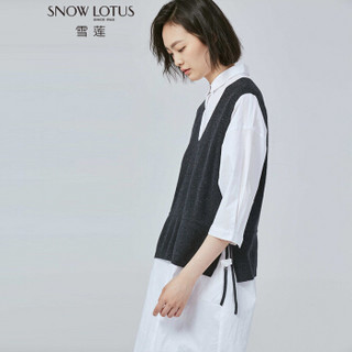 雪莲 SNOW LOTUS秋冬山羊绒百搭时装V领女套头背心针织衫羊绒衫 798026 Q6D5 095