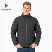 U.S. POLO ASSN.羽绒服男2019年秋冬新品立领加厚休闲防风中青年保暖鸭绒外套男装上衣 6194117164 黑色 3XL