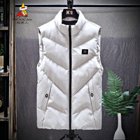 稻草人（MEXICAN）马甲男 2019年秋冬新款韩版时尚百搭纯色保暖棉服马褂 白色 4XL