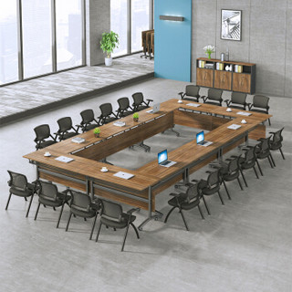 佐盛简约现代折叠培训桌长条桌课桌椅组合会议桌多功能移动翻板办公桌 长1.4米*宽0.5米