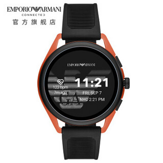 阿玛尼 Emporio Armani 新品手表第5代智能触屏腕表运动男独立GPS定位心率监测快充 长续航硅胶带橙ART5025