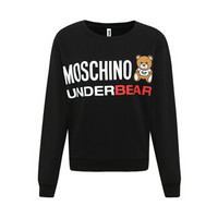 MOSCHINO UNDERWEAR 莫斯奇诺 女士黑色小熊图案棉质圆领长袖卫衣 Z A1709 9026 0555 S码