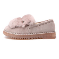 红蜻蜓（ RED DRAGONFLY ）女棉鞋平底舒适短靴防水台雪地靴加绒保暖休闲女靴 WNC91411/12/13 粉色 38