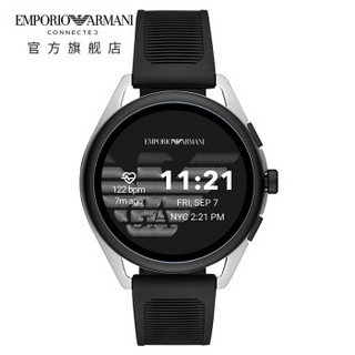 阿玛尼 Emporio Armani 新品手表第5代智能触屏腕表运动男 独立GPS定位心率监测快充 长续航硅胶银带ART5021