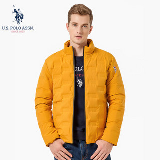 U.S. POLO ASSN.羽绒服男2019年秋冬新品立领加厚休闲防风中青年保暖鸭绒外套男装上衣 6194117164 黄色 L